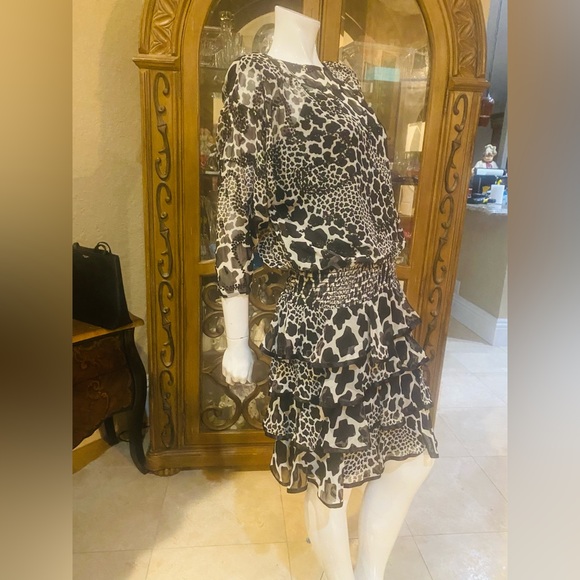 Vintage Pat Richards By Michael Maielle Black/White Sequins Dress - Picture 2 of 10